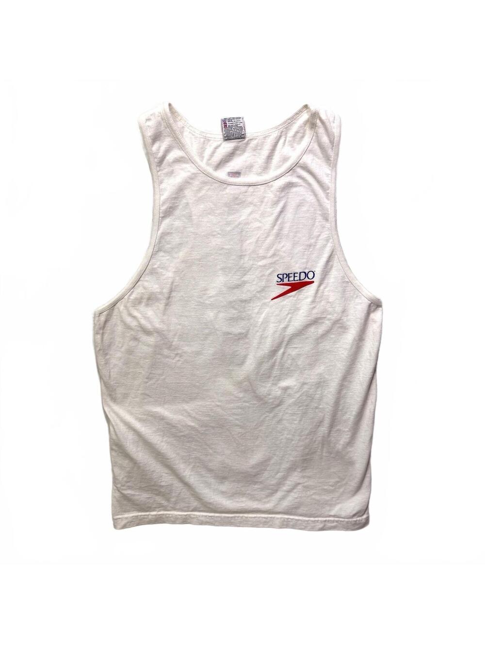 Speedo Lifeguard Men’s Tank Top Y2K 2002 White Medium